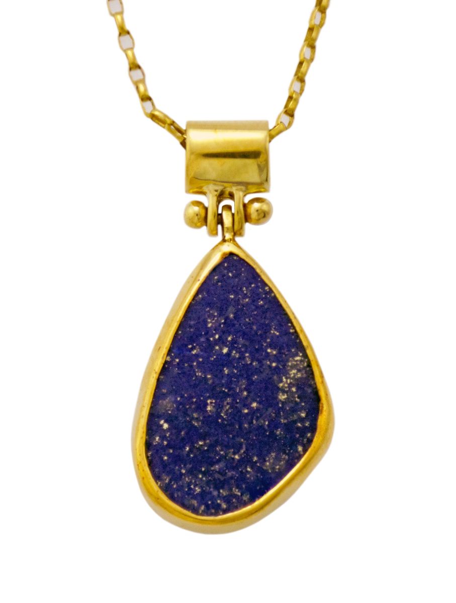 18k Drop Hinge Lapis Pendant